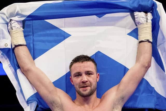 Scotland's Josh Taylor celebrates his win over Nicaragua's Winston Campos. Picture: Bill Murray/SNS