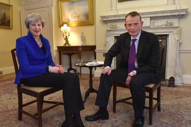 Theresa May appears on the Andrew Marr show yesterday after Downing Street said she had agreed to work to break the deadlock around the EU Withdrawal Bill
