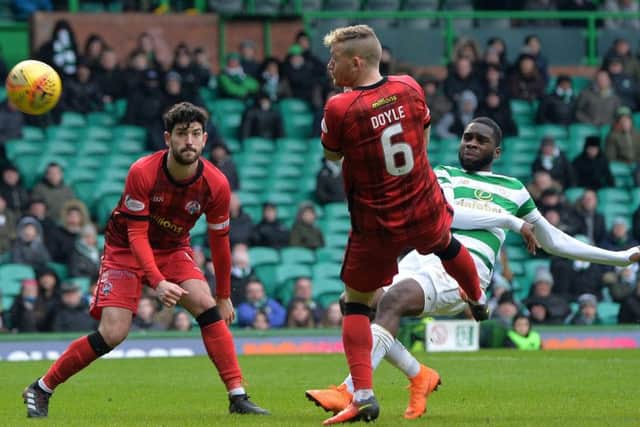 Odsonne Edouard fires in Celtic's third goal. Picture: Getty Images