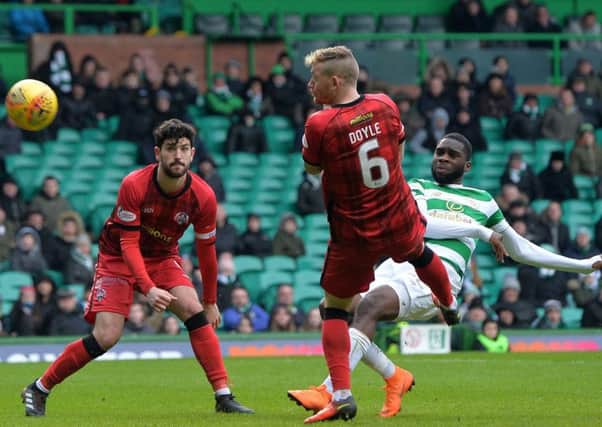 Odsonne Edouard fires in Celtic's third goal. Picture: Getty Images