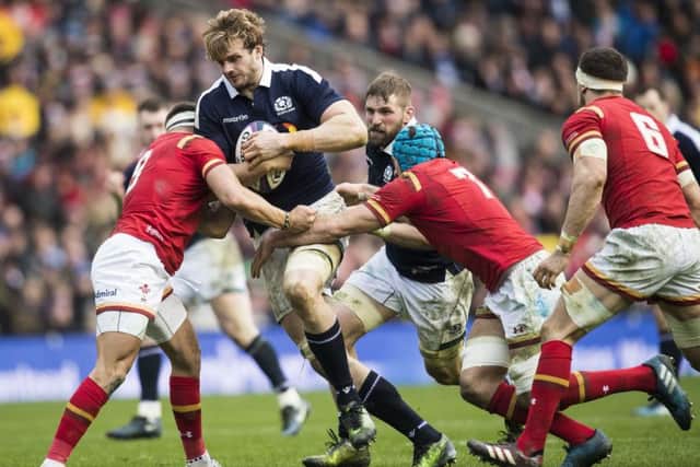 Gray in action against Wales in last year's Six Nations. Picture: SNS Group