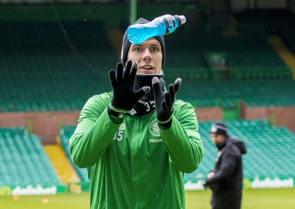 Whether Celtic play three at the back or four, Kristoffer Ajer is expected to take his place in the team to face Rangers on Sunday. Picture: SNS.