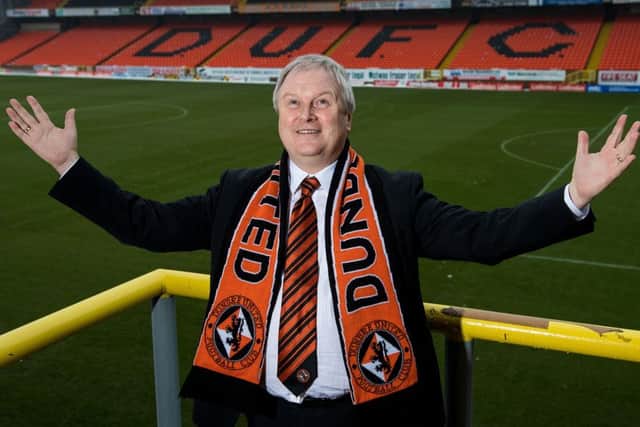 Paraded at Tannadice yesterday, Mike Martin had words of praise for boss Csaba Laszlo.