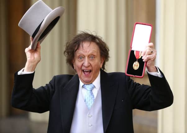 Sir Ken Dodd at an Investiture Ceremony at Buckingham Palace in London where he recieved the Honour of Knighthood. March 2 2017 (Adam Gray/SWNS)