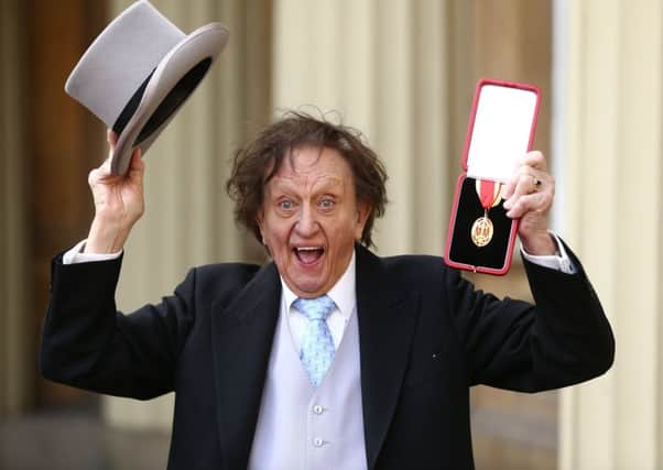 Sir Ken Dodd at an Investiture Ceremony at Buckingham Palace in London where he recieved  the Honour of Knighthood. March 2 2017 (Adam Gray/SWNS)