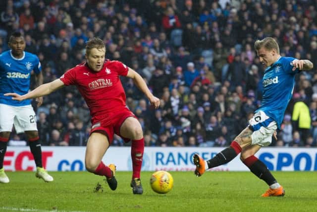 Rangers' Jason Cummings impressed his manager with the way he took his second goal against Falkirk. Picture: Alan Harvey/SNS