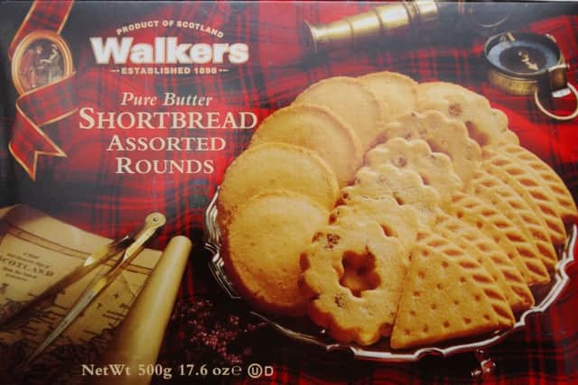 Walkers Shortbread use different branding from traditional tartan overseas