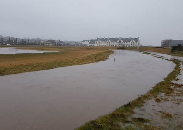 The flooding of the Barry Burn at Carnoustie after the recent winter weather. Picture: Craig Boath