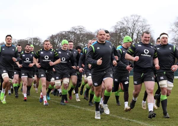 The Ireland team are put through their paces at Carton House in Co Kildare. Picture: PA