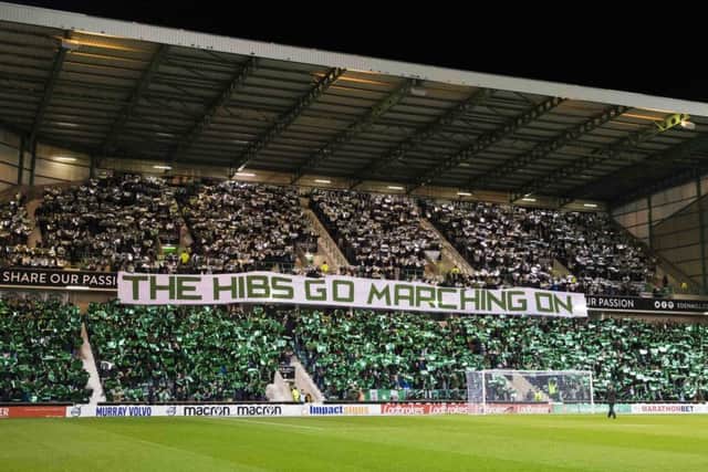 The Hibs fans will be out in force again on Friday evening. Picture: SNS