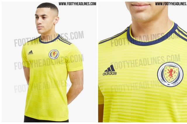 Leaked images of the new Scotland away it. Pictures: footyheadlines.com
