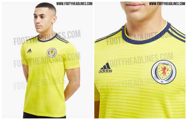 Leaked images of the new Scotland away it. Pictures: footyheadlines.com