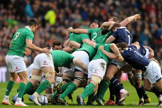 The
Ireland forwards put Scotland's pack under pressure during last year's Six Nations clash at BT Murrayfield. Picture: David Gibson/REX/Shutterstock