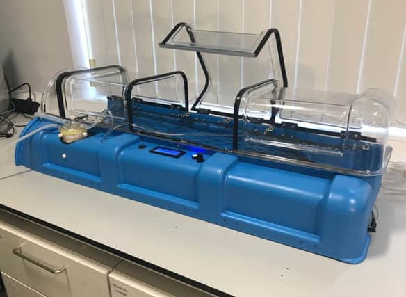 A protective box will encase the affected limb in decontaminated air to reduce the risk of infection. Picture: University of Strathclyde
