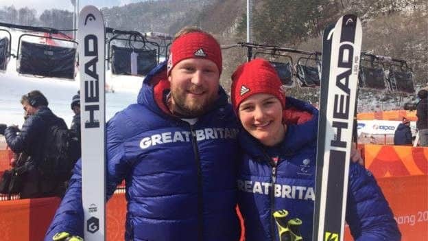 Brett Wild (left) with downhill skier Millie Knight