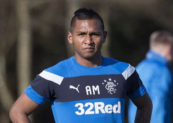 Alfredo Morelos has to take his chances. Picture: SNS