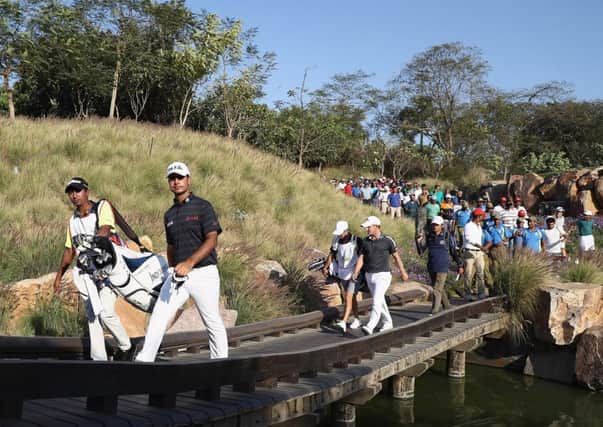 Shubhankar Sharma of India is joint leader. Picture: Matthew Lewis/Getty Images