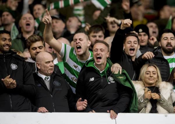 Celtic's Leigh Griffiths celebrates at full time. Picture: SNS/Craig Williamson