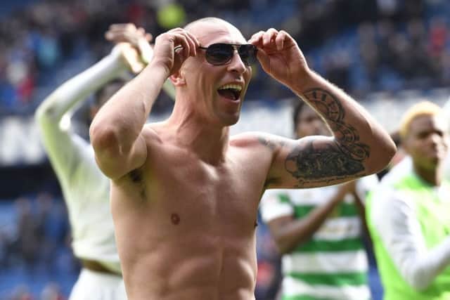 Celtic's Scott Brown celebrates at full time. Picture: SNS.