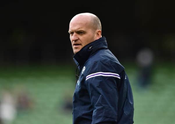 DUBLIN, IRELAND - MARCH 10: Scotland head coach Gregor Townsend during the Ireland v Scotland Six Nations rugby championship game at Aviva Stadium on March 10, 2018 in Dublin, Ireland. (Photo by Charles McQuillan/Getty Images)