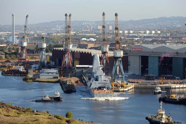 HMS Duncan is launched at the BAE yard in Govan in October 2010. The Type 45 was the last ship to be launched in the traditional manner in Glasgow. Picture: Phil Wilkinson/TSPL