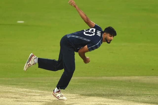 Scotland bowler Safyaan Sharif claimed his maiden One-Day International five-wicket haul. Picture; Tom Dulat/Getty