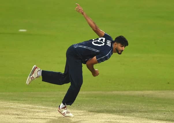 Scotland bowler Safyaan Sharif claimed his maiden One-Day International five-wicket haul. Picture; Tom Dulat/Getty