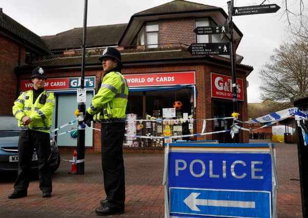 Parts of Salisbury are still cordoned off following the poisoning of a Russian agent convicted in his home country of spying for Britain, his daughter and a British police officer (Picture: AFP/Getty)