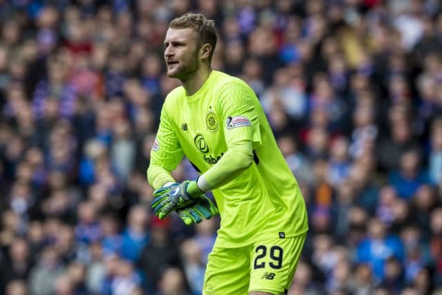 Scott Bain made his Celtic debut against Rangers on Sunday. Picture: SNS