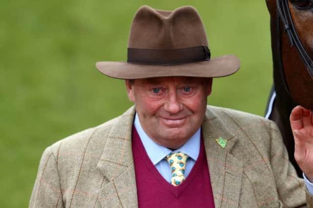 Trainer Nicky Henderson saddles favourite Might Bite in the Cheltenham Gold Cup. Picture: Michael Steele/Getty Images