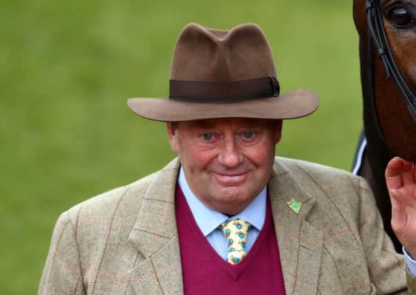 Trainer Nicky Henderson saddles favourite Might Bite in the Cheltenham Gold Cup. Picture: Michael Steele/Getty Images