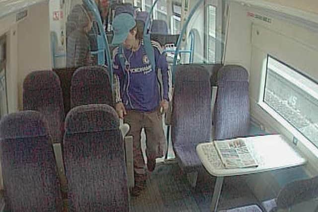 Ahmed Hassan captured on CCTV on a train to Dover. Picture: Metropolitan Police/PA Wire