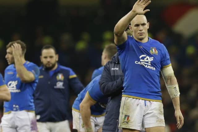 Italy's Sergio Parisse will equal Brian O'Driscoll's Six Nations appearances record. Picture: Alastair Grant/AP