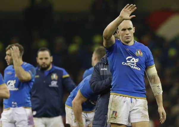 Italy's Sergio Parisse will equal Brian O'Driscoll's Six Nations appearances record. Picture: Alastair Grant/AP