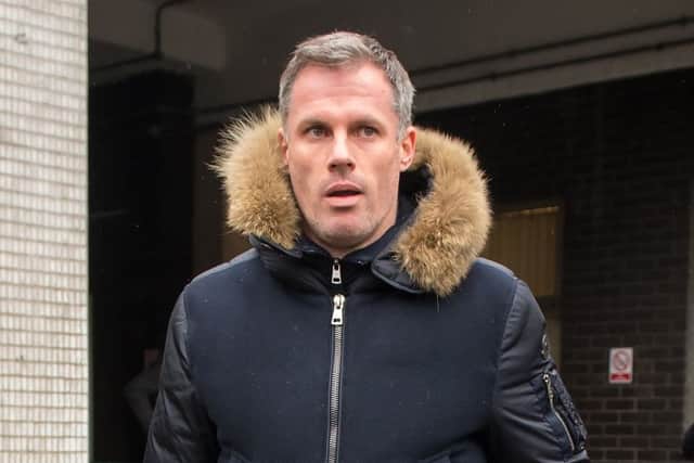 Jamie Carragher was suspended by Sky Sports following his spitting incident. Picture: PA.