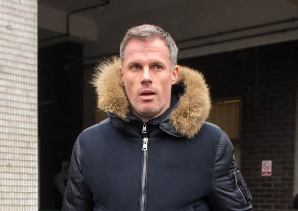 Jamie Carragher was suspended by Sky Sports following his spitting incident. Picture: PA.