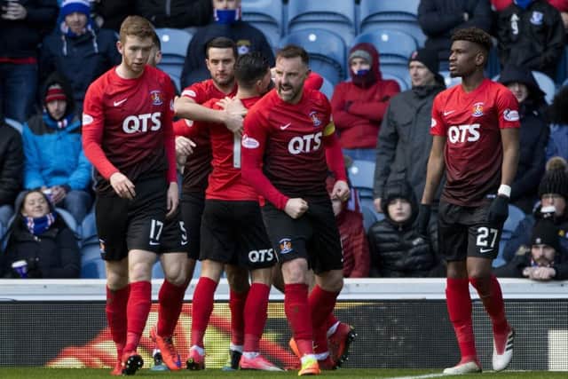 Kris Boyd celebrates opening the scoring. Picture: SNS/Bill Murray