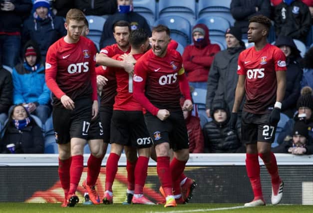 Kris Boyd celebrates opening the scoring. Picture: SNS/Bill Murray
