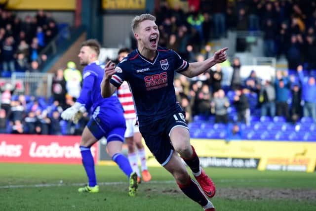 Ross County's Jamie Lindsay celebrates scoring. Picture: SNS/Alan Harvey