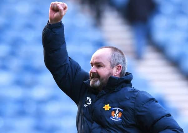 Kilmarnock manager Steve Clarke celebrates the win over Rangers. Picture: Craig Williamson/SNS