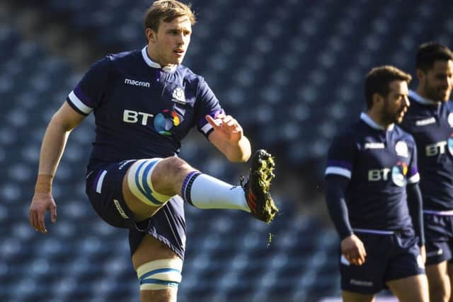 Jonny Gray became the first player in Six Nations history to make 100 tackles, but it still wasn't enough to make the shortlist. Picture: SNS Group