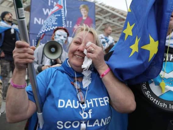 Lorna Taylor pictured during the Scottish independence referendum. Picture: Getty