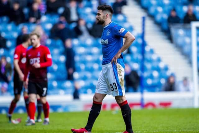 Russell Martin walks off after Rangers' 0-1 defeat to Kilmarnock on Saturday. Picture: SNS