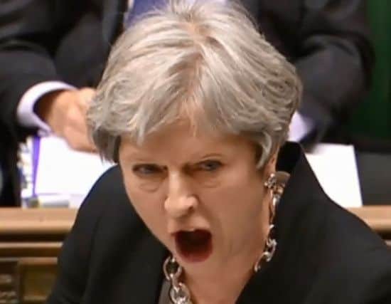 Britain's Prime Minister Theresa May speaking during the weekly Prime Minister's Questions in the House of Commons. Picture: Getty Images