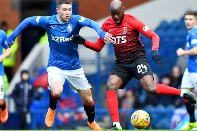 Josh Windass reacted angrily to a fan criticising his work rate on Twitter after Rangers lost again in the Ladbrokes Premiership to Kilmarnock. Picture: SNS