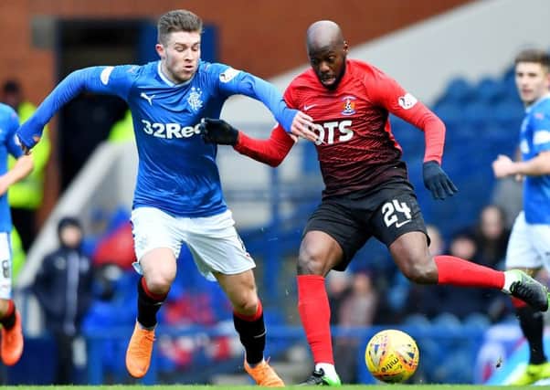 Josh Windass reacted angrily to a fan criticising his work rate on Twitter after Rangers lost again in the Ladbrokes Premiership to Kilmarnock. Picture: SNS