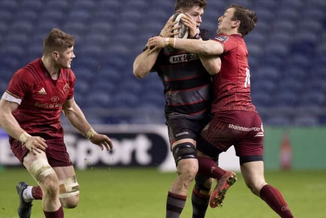 Magnus Bradbury in action against Munster in a game where Edinburgh showcased a newfound versatility. Picture: SNS.