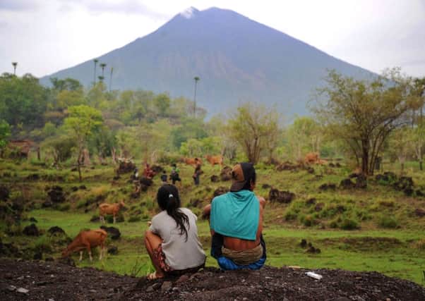 Mount Agung volcano on Bali, which erupted last month. Picture: Sonny Tumbelaka/Getty
