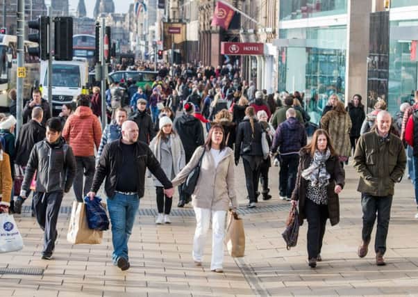 While retail centres around the country are struggling to attract shoppers, footfall figures in the city centre of Edinburgh are beating national averages Picture: Ian Georgeson