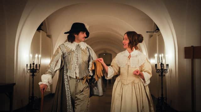 A couple wearing clothing from the 1630's Charles the 1st Stuart era